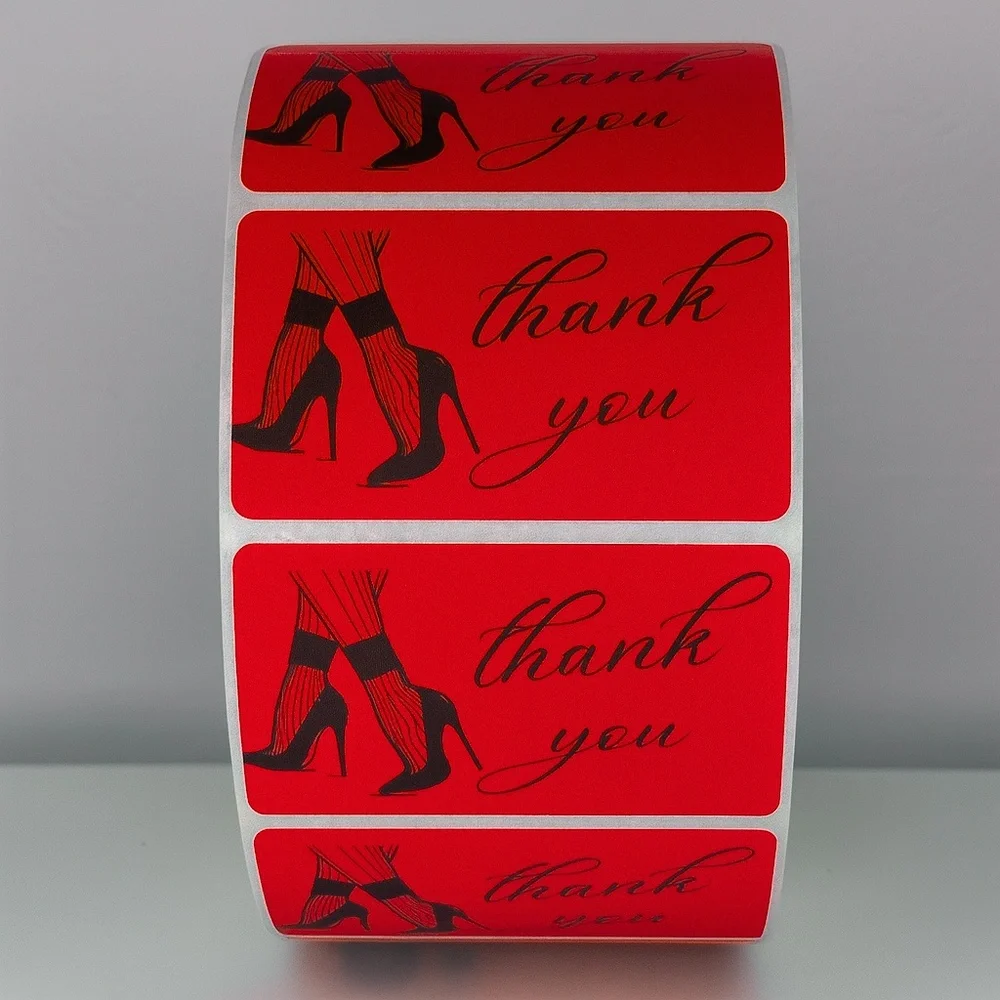 Chic Thank You Stickers - High Heels & Stockings Design Small Business Packaging - Picture 7 of 11